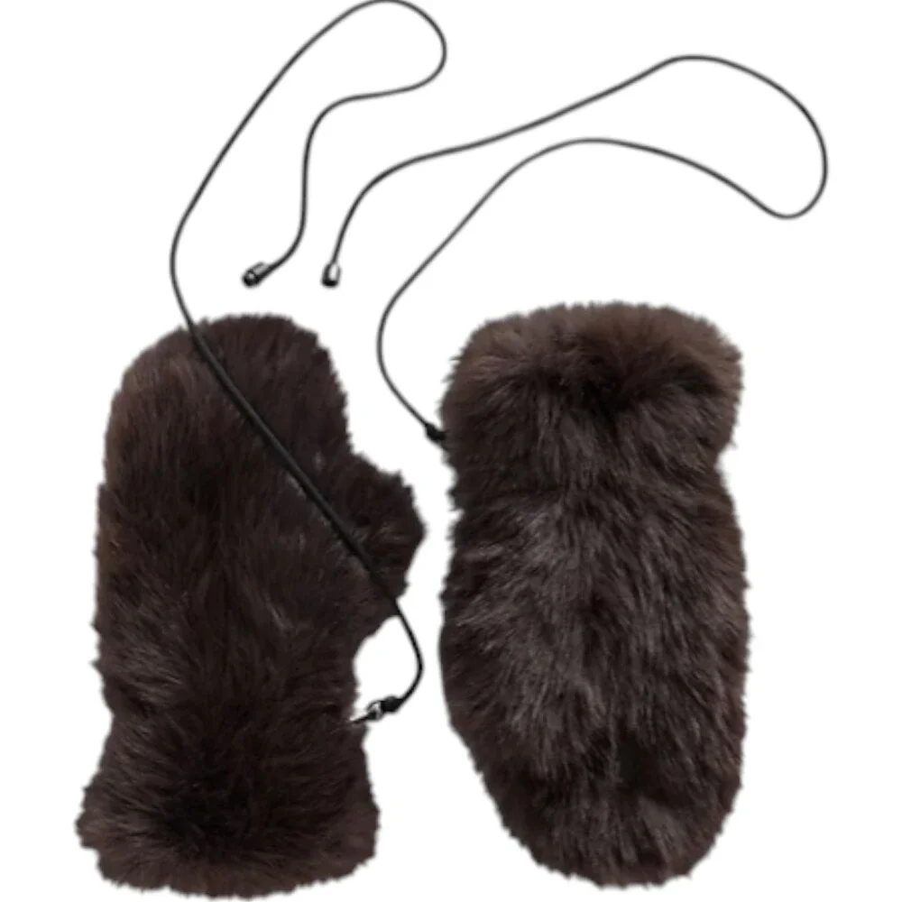 Gap Faux Fur Mittens Women`s Size M/L